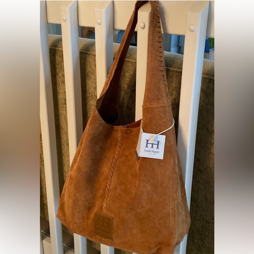 NWT! Haute Hippie Genuine Brown Suede Slouchy Hobo With Detachable Small Bag